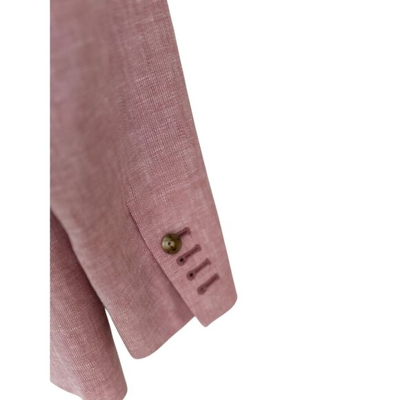 J. Crew Linen Bristol Double-Breasted Long Sleeve Casual Blazer Pink Size 2 - Picture 11 of 14